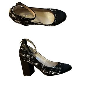 Unisa Black and White Heels